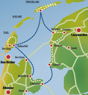 Rad- und Segelurlaub in Holland - Karte