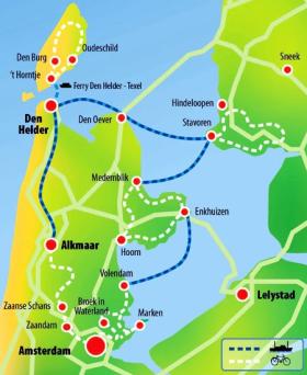 IJsselmeer & North Sea coast on MS De Holland - map
