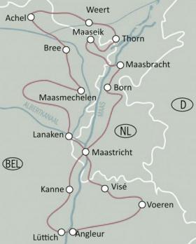 Maas & Limburg mit MS Miró - Karte